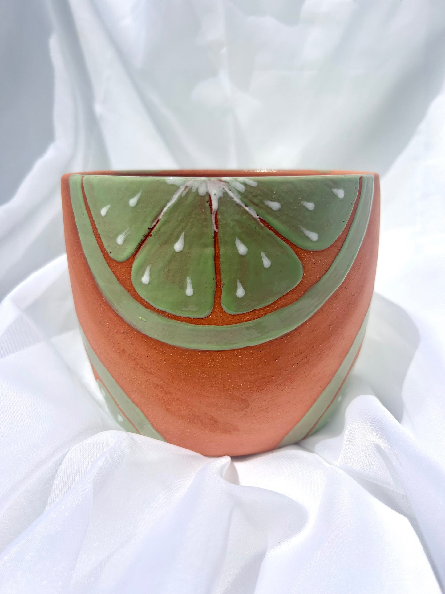 Lime Slice Terracotta Planter