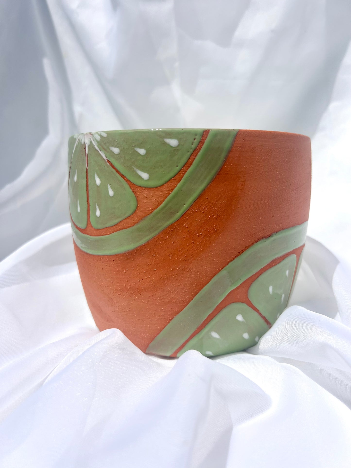 Lime Slice Terracotta Planter