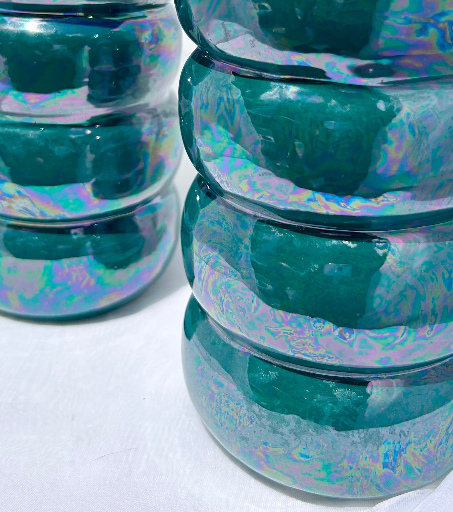 Teal Double Bubble Vase