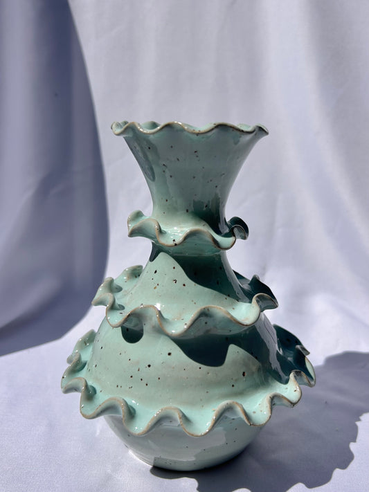 Mini Speckled Peplum Vase