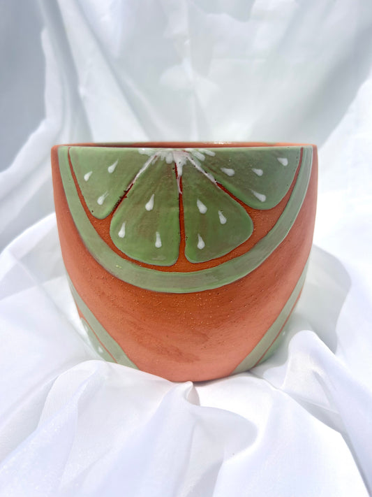 Lime Slice Terracotta Planter