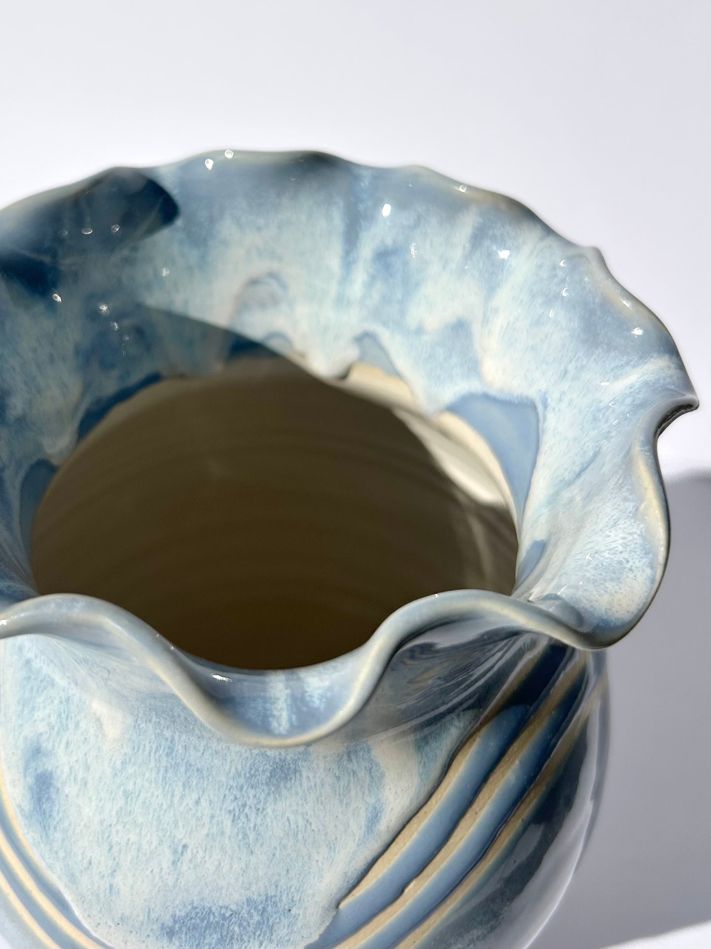 Large Periwinkle Wave Vase