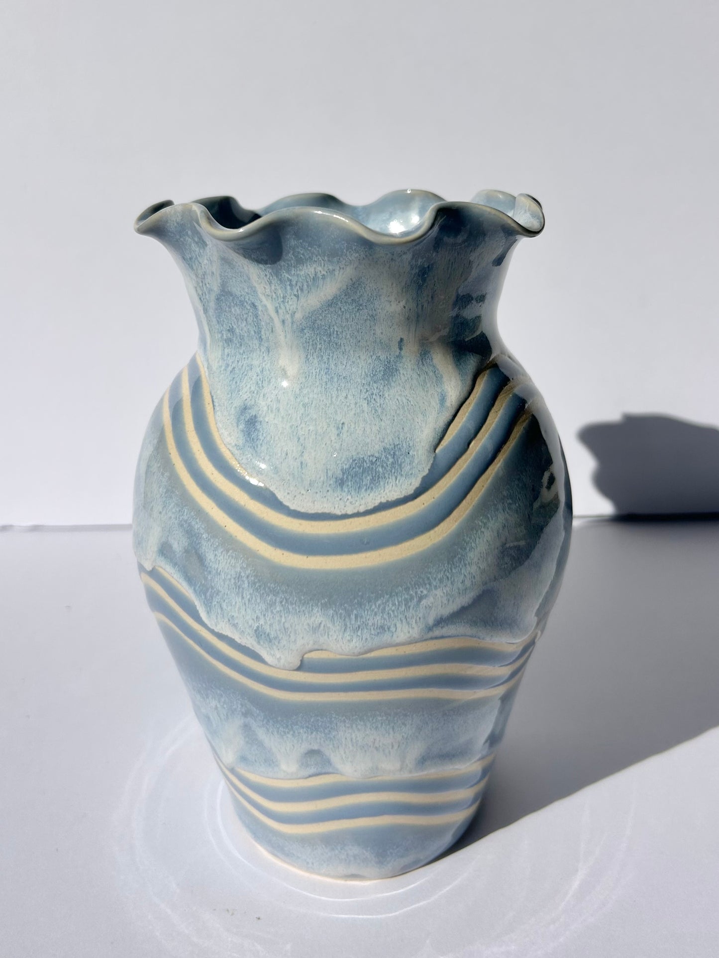 Large Periwinkle Wave Vase