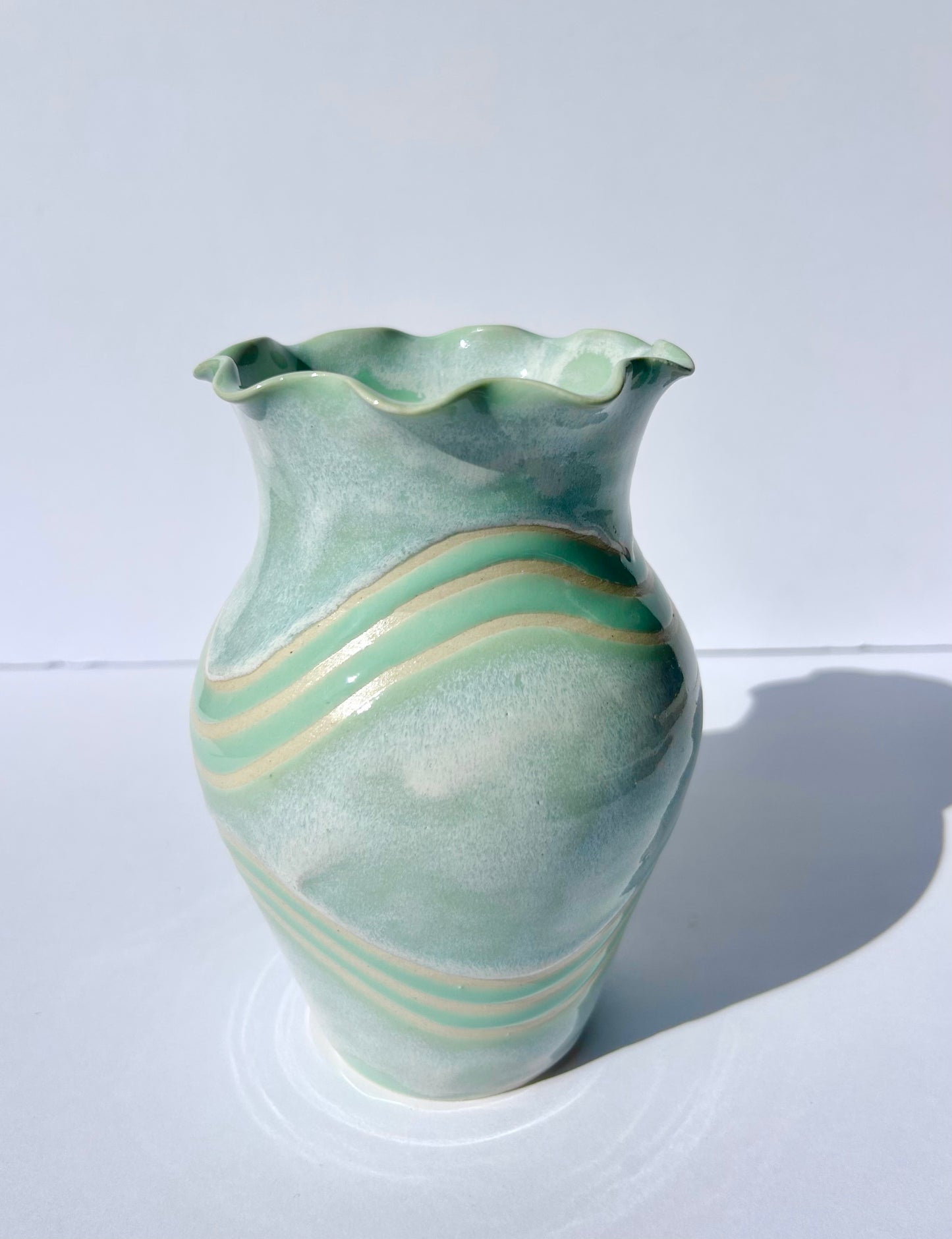 Mint Wave Vase