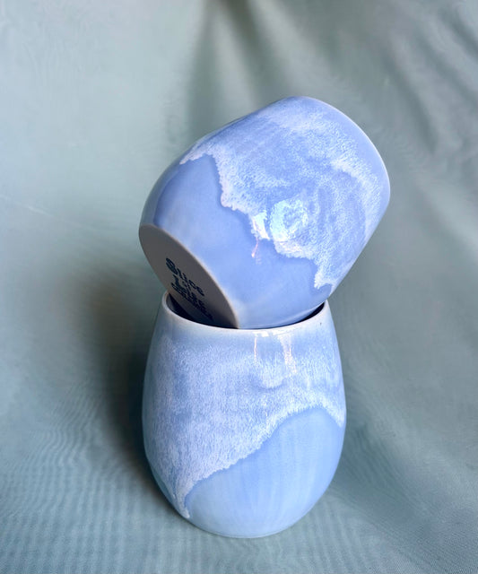 Periwinkle Drippy Wine Cup