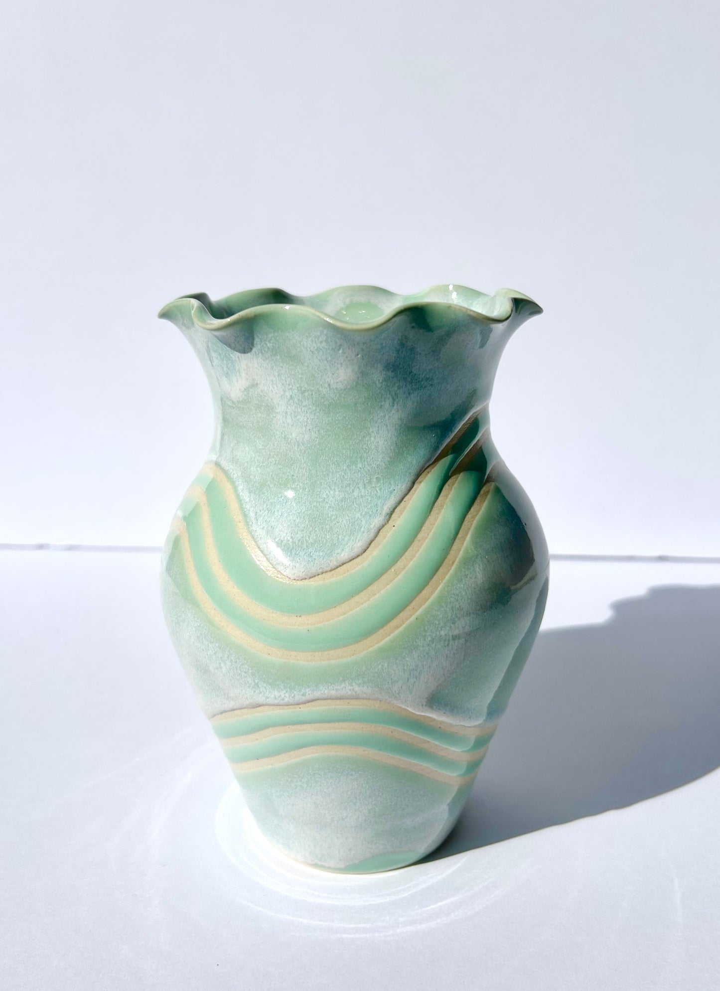 Mint Wave Vase