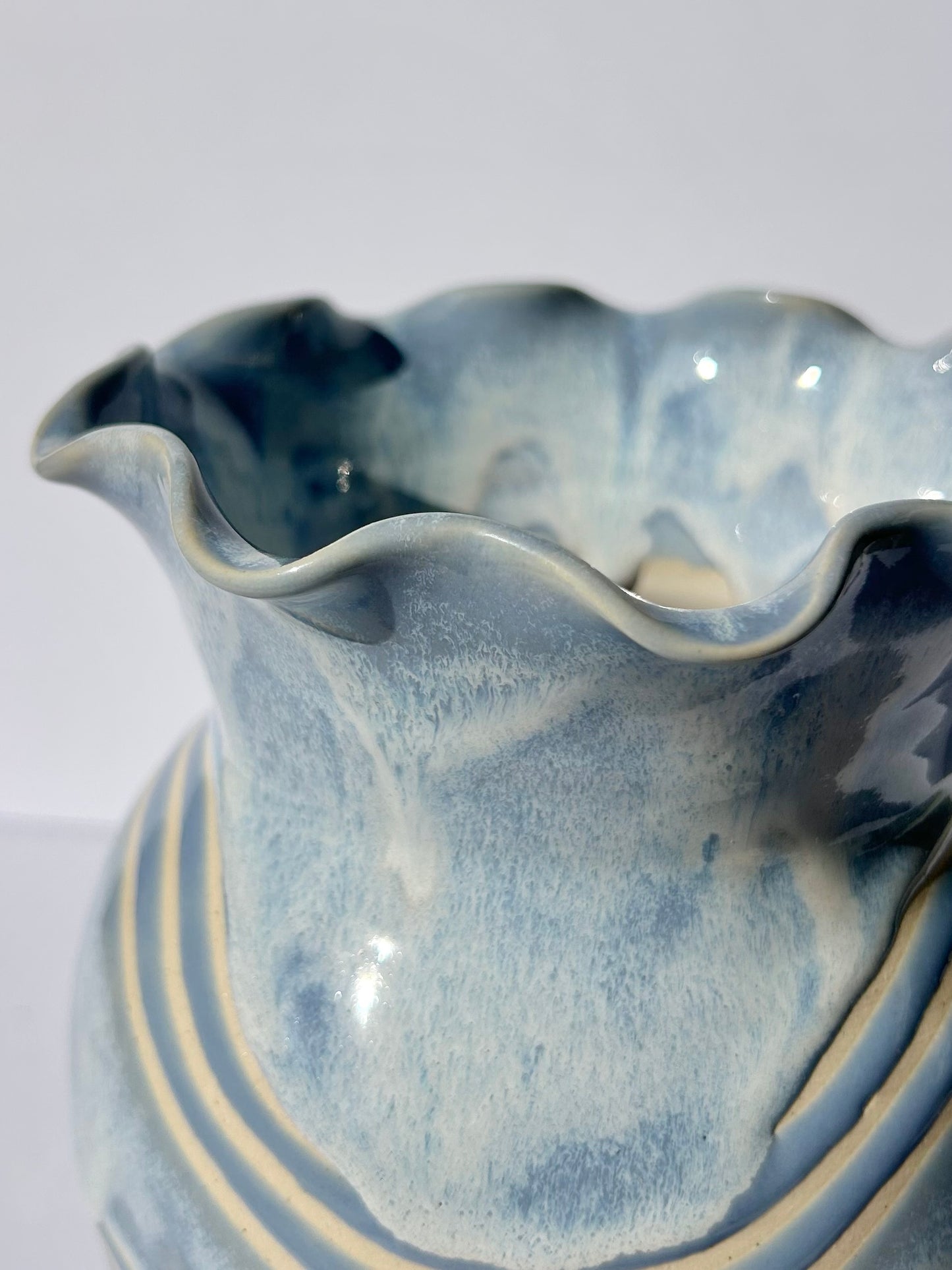 Large Periwinkle Wave Vase