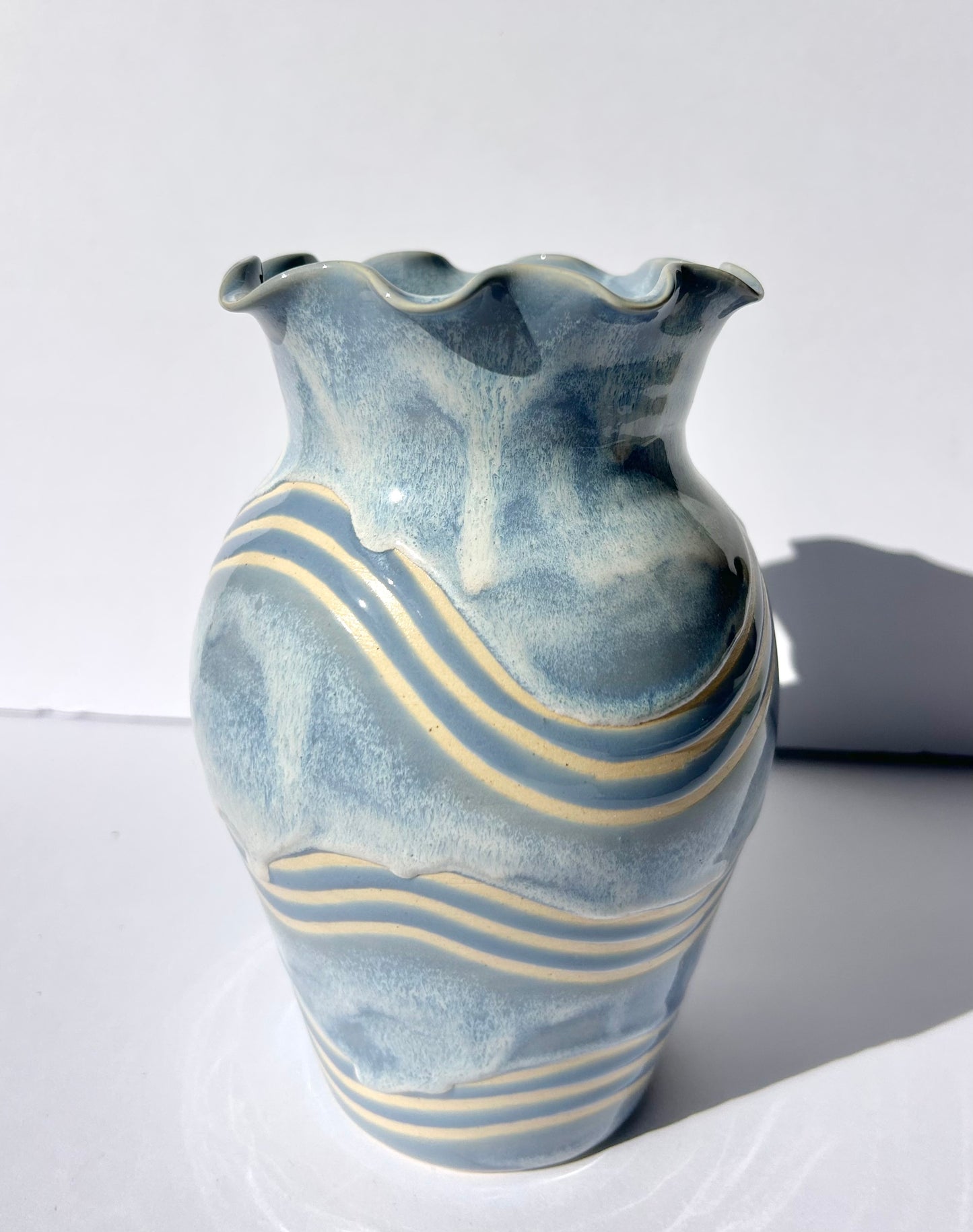 Large Periwinkle Wave Vase