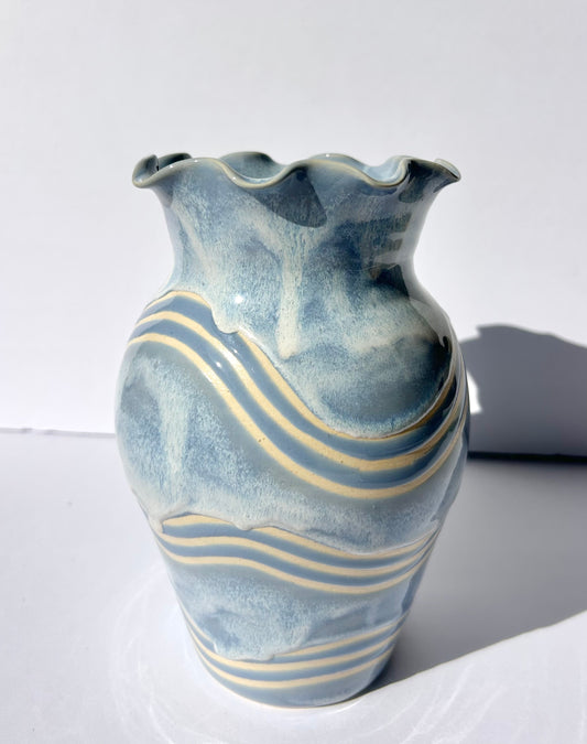 Large Periwinkle Wave Vase