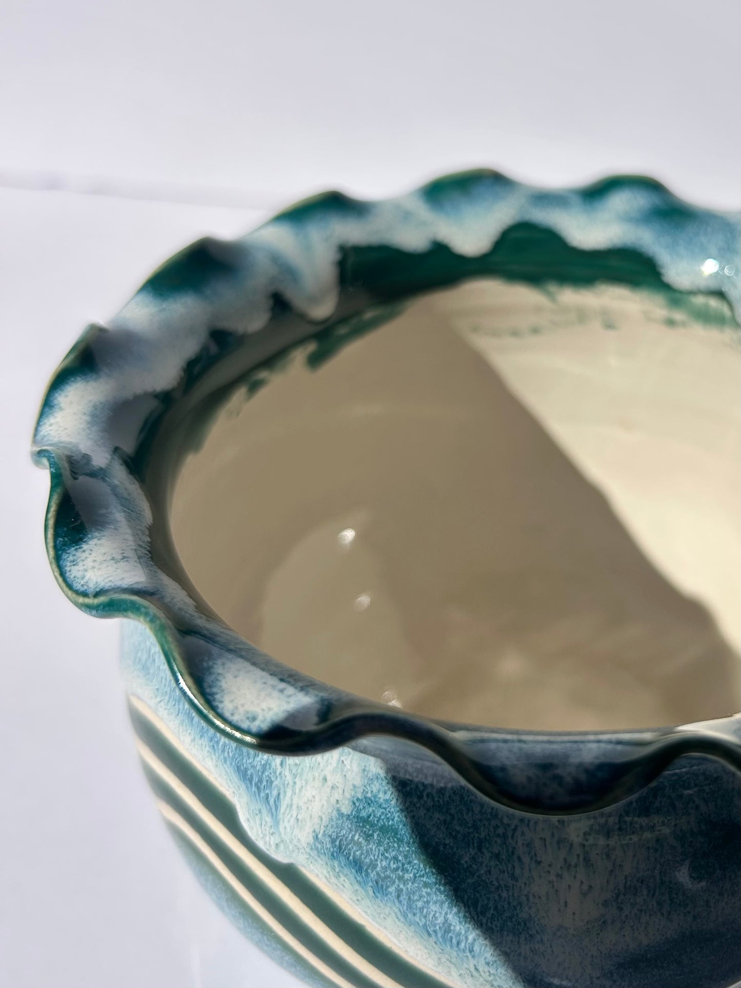 Short Teal Wave Vase #1