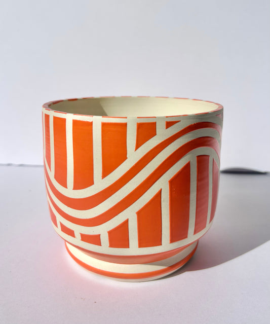 Orange Geometric Planter
