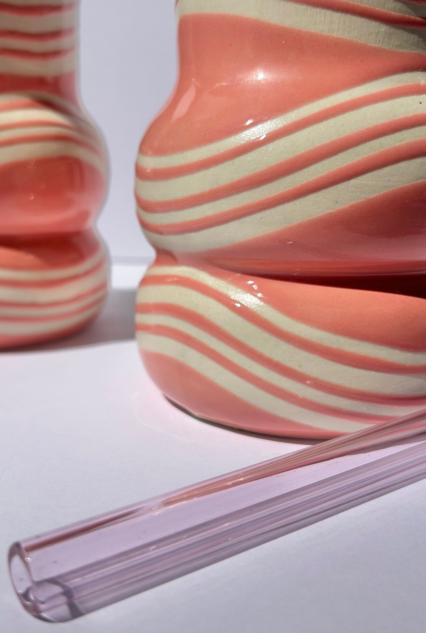 Pink Tumbler and Glass Straw