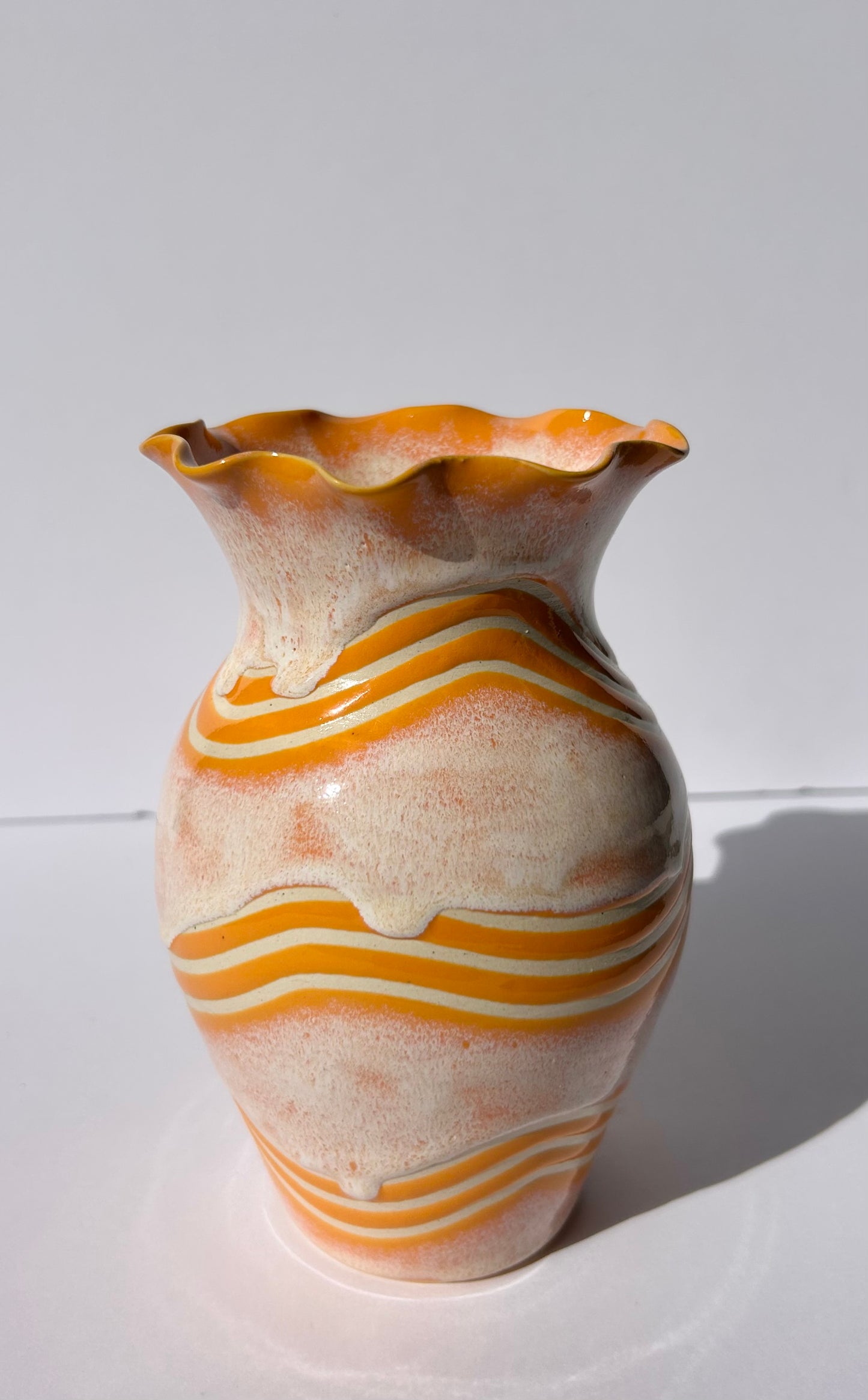 Orange Wave Vase