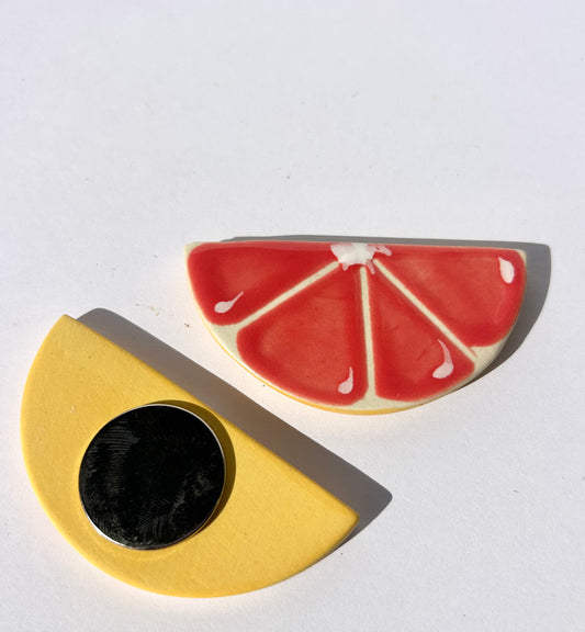 Grapefruit Wedge Fridge Magnet