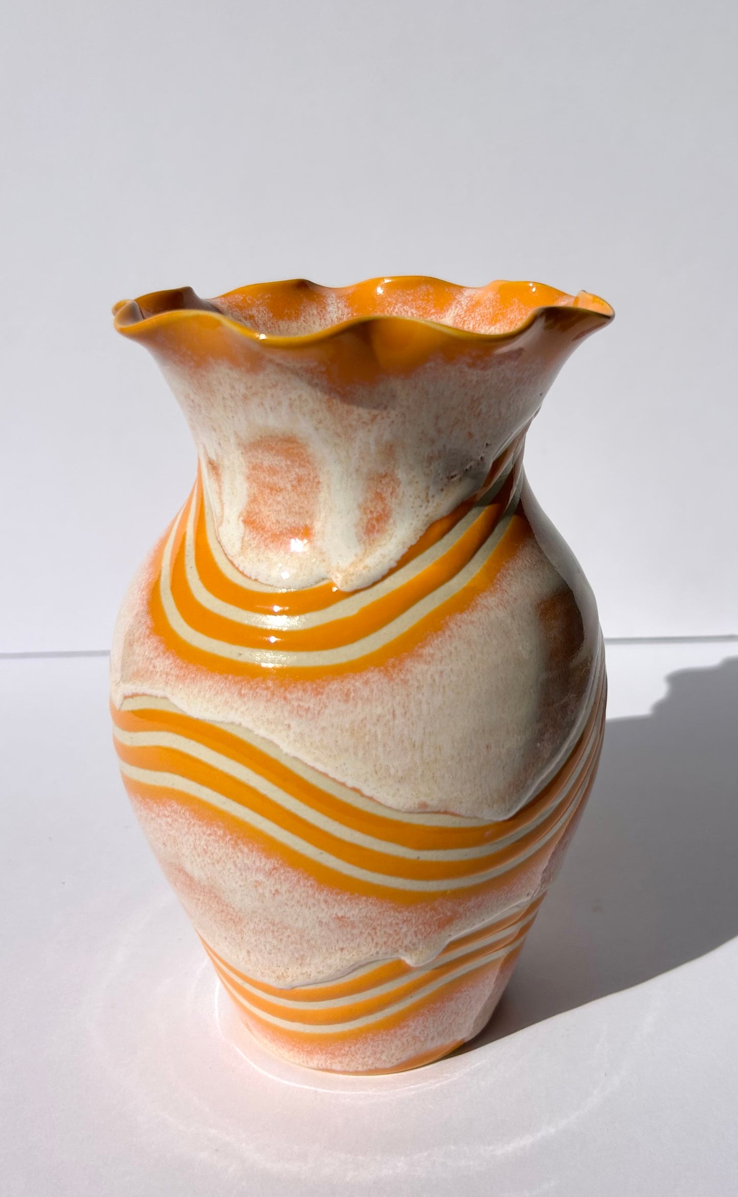 Orange Wave Vase